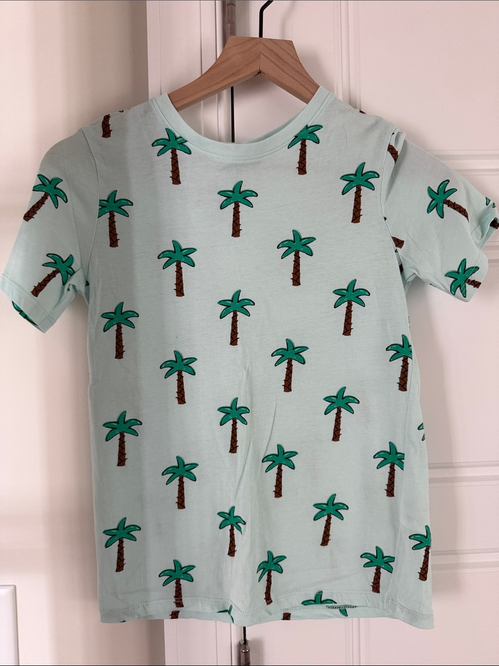 Kids Palm Tree Print Tee - Light Mint